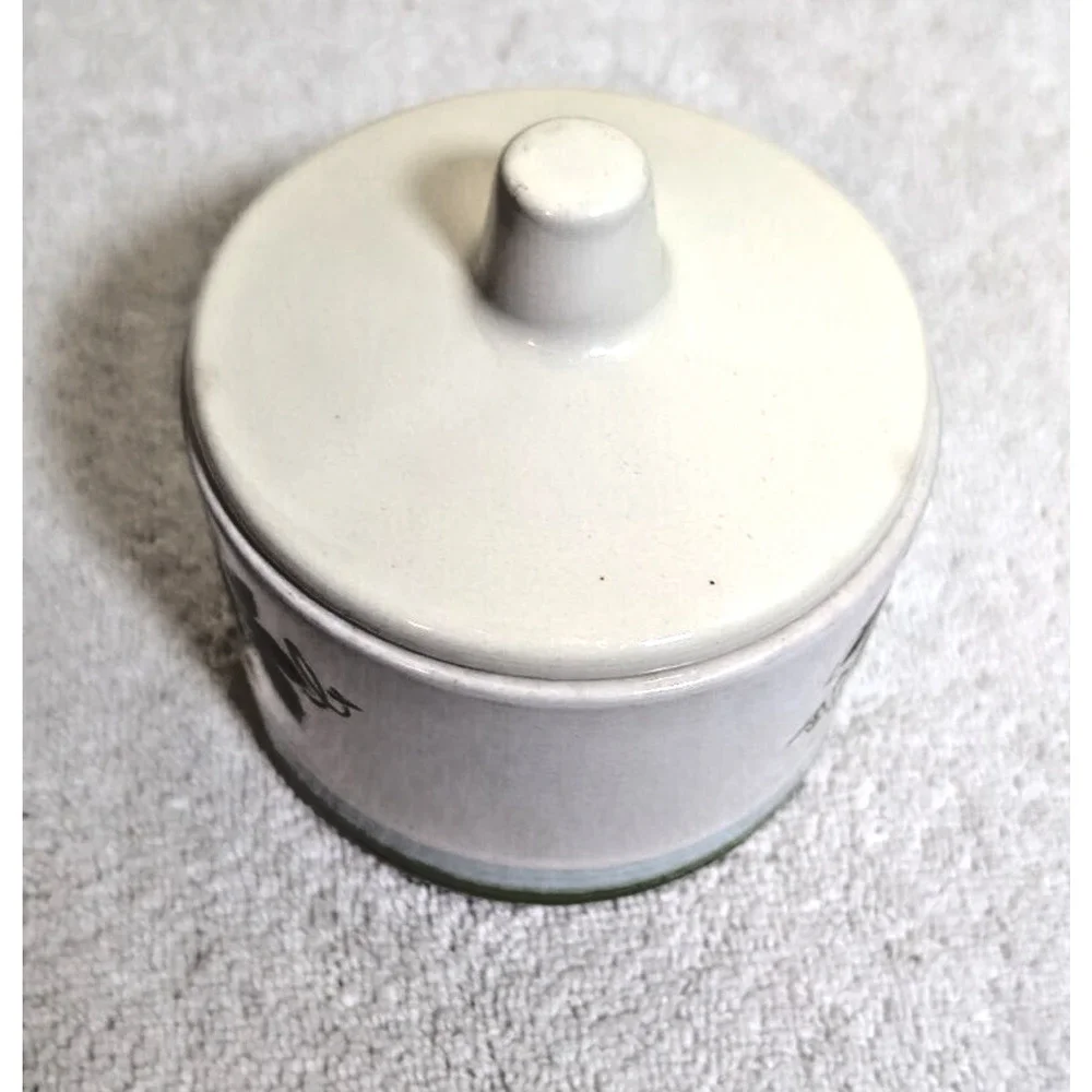 Harmony House, Blue Grapes, Ironstone, Mid Century Modern, Covered Sugar Bowl